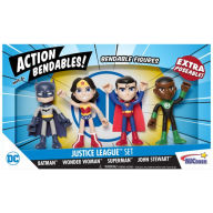 NJ Croce DC Comics ACTION BENDALBES! - 4 Piece Justice League 4" Set - Batman, Wonder Woman, Superman, John Stewart Action Figure