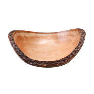 Villacera Handmade 10" Oval Mango Wood Decorative Bowl Decorative Hand Carved Serving Dish Eco-Friendly and Sustainable Wood