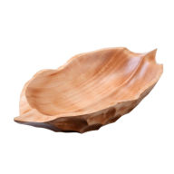 Villacera Handmade Large Mango Wood Decorative Fruit Bowl Decorative Hand Carved Pea Pod Shaped Serving Dish Eco-Friendly and Sustainable Wood