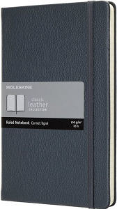 Moleskine Limited Collection Notebook Leather Large Ruled Avio Blue