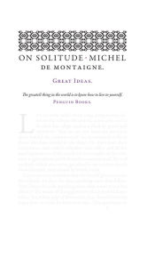 On Solitude Michel de Montaigne Author