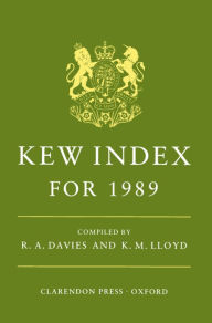 Kew Index for 1989 - Oxford University Press, Incorporated