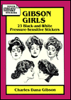 Gibson Girls: 23 Black-and-White Pressure-Sensitive Stickers - Charles Dana Gibson