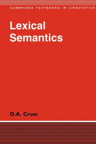 Lexical Semantics D. A. Cruse Author
