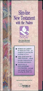 Slim-line New Testament with Psalms: New Revised Standard Version (NRSV), bonded rose leather, words of Christ in red, ribbon marker - Thomas Nelson