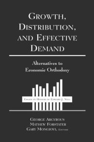 Growth, Distribution and Effective Demand: Alternatives to Economic Orthodoxy George Argyrous Author