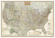 National Geographic: United States Executive Wall Map - Laminated (43.5 x 30.5 inches) National Geographic Maps Manufactured by