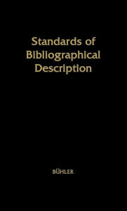 Standards of Bibliographical Description ABC-CLIO Author