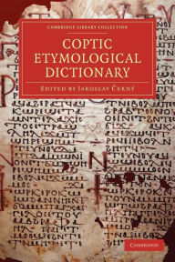 Coptic Etymological Dictionary Jaroslav Cern Author