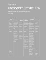 Homöopathietabellen mit Indikations- und Stichwortverzeichnis Adolf Küpper Author