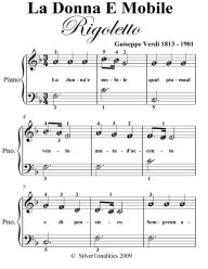 La Donna E Mobile Easiest Piano Sheet Music - Guiseppe Verdi