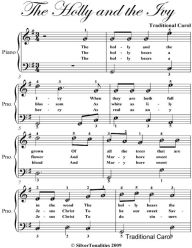 Holly and the Ivy Easiest Piano Sheet Music - Traditional Carol