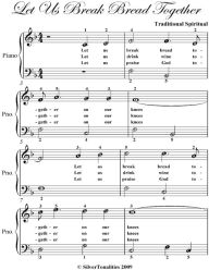 Let Us Break Bread Together Easy Piano Sheet Music - Traditional Spiritual