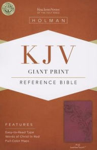 KJV Giant Print Reference Bible, Pink LeatherTouch - Holman Bible Staff