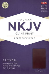 NKJV Giant Print Reference Bible, Burgundy Imitation Leather - Holman Bible Publishers