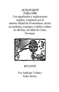 Almanaque para 1566 - Manuel Sanchez
