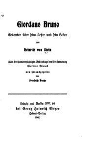 Giordano Bruno Heinrich von Stein Author