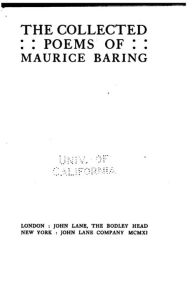 The Collected Poems of Maurice Baring Maurice Baring Author