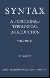 Syntax: A functional-typological introduction. Volume II: 002