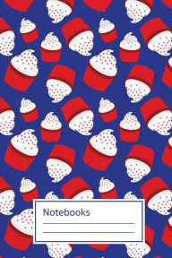Notebooks: Cupcakes edition, Navy Color, Dash Lined, 6x9inches - Mew Mew