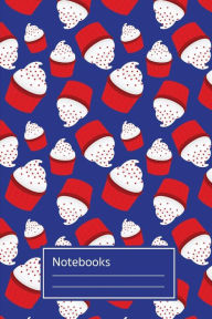 Notebooks: Cupcakes edition, Navy Color, Dash Lined, 6x9inches Mew Mew Author