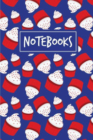 Notebooks: Cupcakes edition, Navy Color, Dash Lined, 6x9inches - Mew Mew