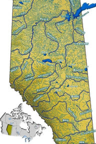 Rivers and Lakes of Alberta, Canada Map Journal: Take Notes, Write Down Memories in this 150 Page Lined Journal - Map Lovers Journal