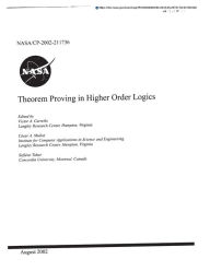 Theorem Proving In Higher Order Logics - National Aeronaut Administration (NASA)