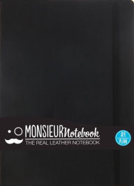 Monsieur Notebook Leather Journal - Black Plain Large Hide Stationery Ltd Author
