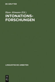 Intonationsforschungen Hans Altmann Editor