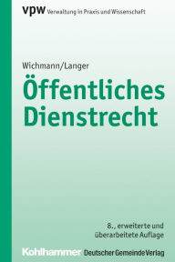 Öffentliches Dienstrecht Manfred Wichmann Author