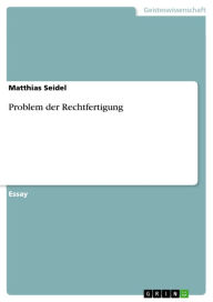 Problem der Rechtfertigung Matthias Seidel Author
