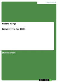 Kinderlyrik der DDR Nadine Hartje Author