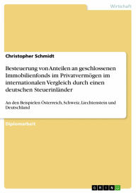 Besteuerung von Anteilen an geschlossenen Immobilienfonds im Privatvermögen im internationalen Vergleich durch einen deutschen Steuerinländer: An den