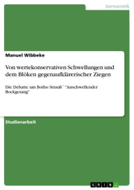 Von wertekonservativen Schwellungen und dem Blöken gegenaufklärerischer Ziegen: Die Debatte um Botho Strauß´ 'Anschwellender Bockgesang' - Manuel Wibbeke