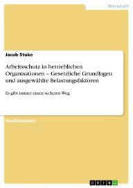 Arbeitsschutz in betrieblichen Organisationen - Gesetzliche Grundlagen und ausgewählte Belastungsfaktoren: Es gibt immer einen sicheren Weg Jacob Stuk