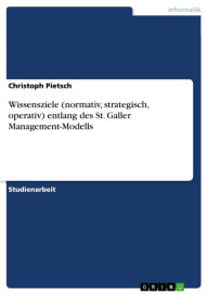 Wissensziele (normativ, strategisch, operativ) entlang des St. Galler Management-Modells Christoph Pietsch Author
