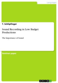 Sound Recording in Low Budget Productions: The Importance of Sound - T. Schlipfinger