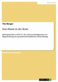 Euro-Raum in der Krise: Jahresgutachten 2010/11 des Sachverständigenrats zur Begutachtung der gesamtwirtschaftlichen Entwicklung Tim Berger Author
