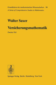 Versicherungsmathematik Walter Saxer Author