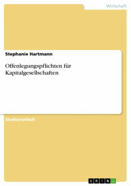 Offenlegungspflichten für Kapitalgesellschaften - Stephanie Hartmann
