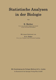 Statistische Analysen in der Biologie Kenneth Mather Author