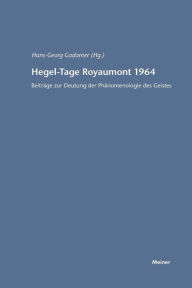 Hegel-Tage Royaumont 1964 Hans G Gadamer Editor