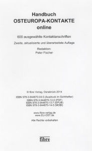 Handbuch OSTEUROPA-KONTAKTE online: 600 ausgewÃ¤hlte Kontaktanschriften Peter Fischer Revised by