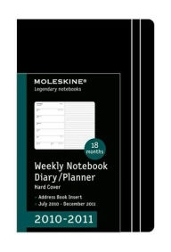 2011 Moleskine 18 months - Weekly Notebook - 5 x 8 Black hard cover - Large Calendar - Moleskine