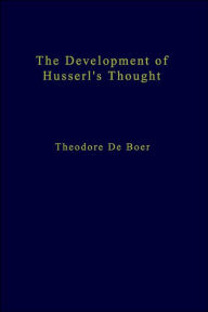 The Development of Husserl's Thought Th. de Boer Author